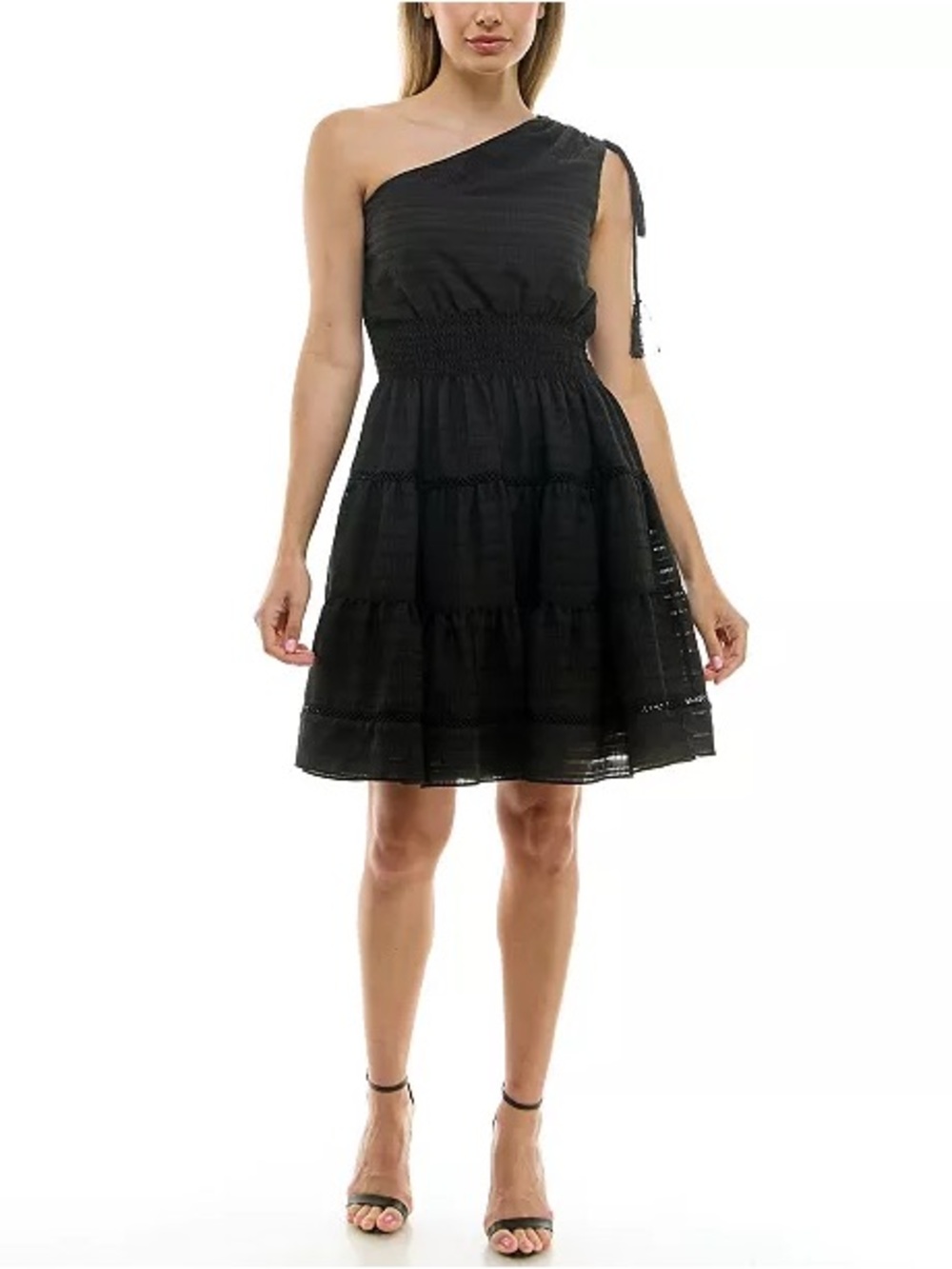 Taylor Stripe Seersucker Dress with Smocking Waist Size XL